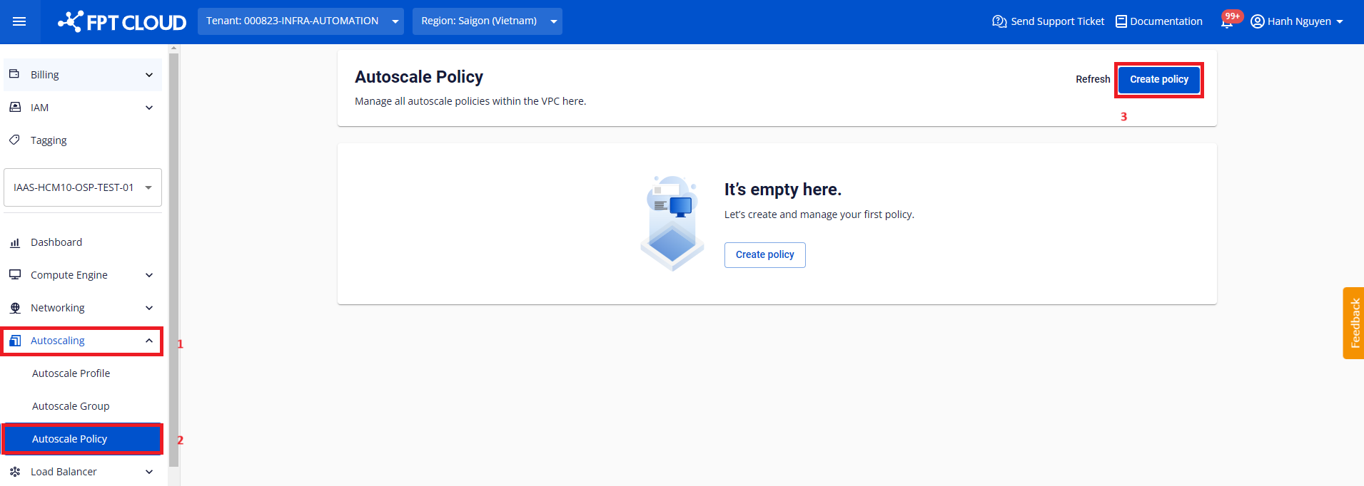 Nút Create policy