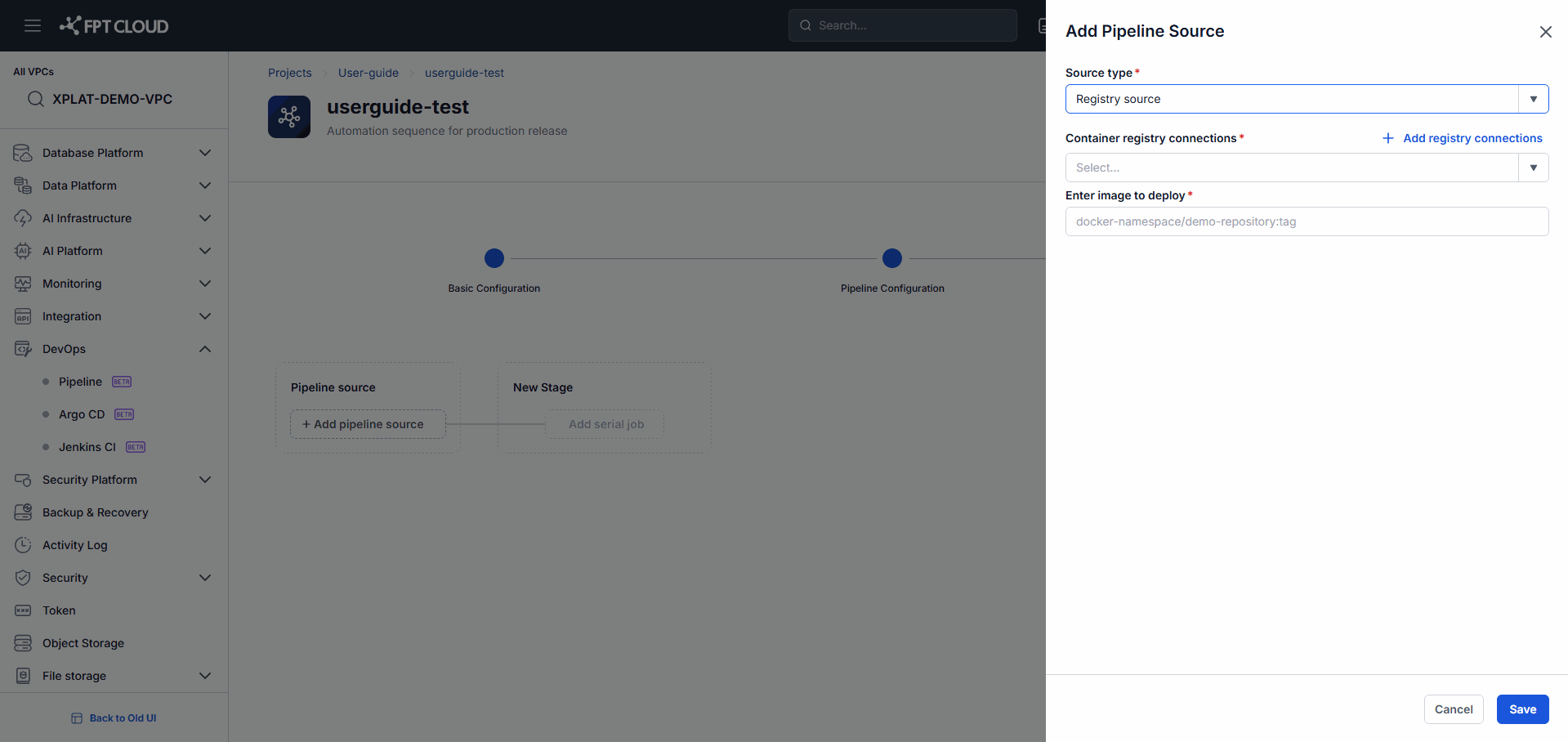 Registry source config
