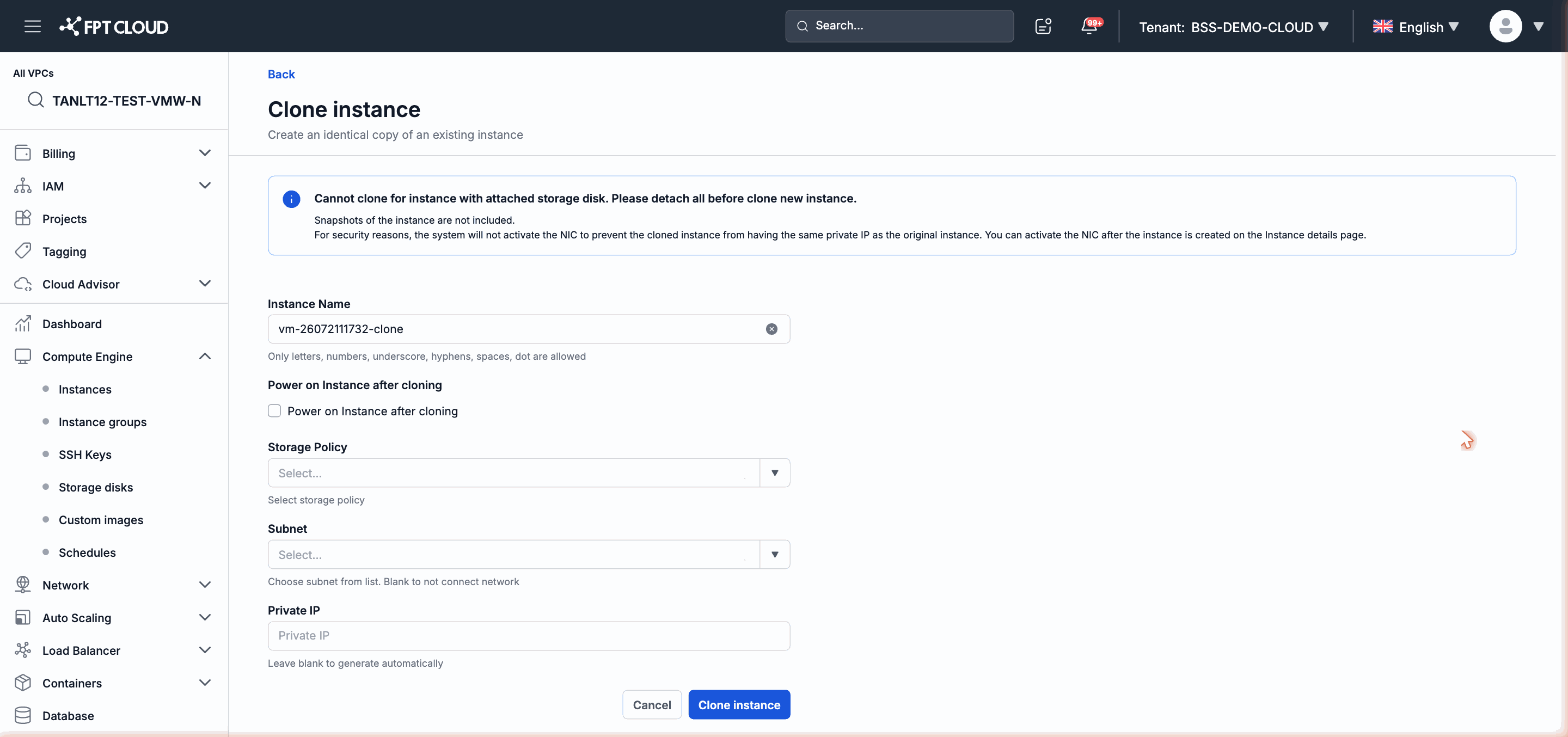 Form clone instance