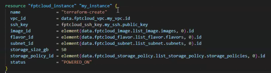 Script tạo instance
