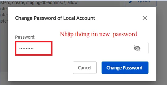 Form nhập mật khẩu mới